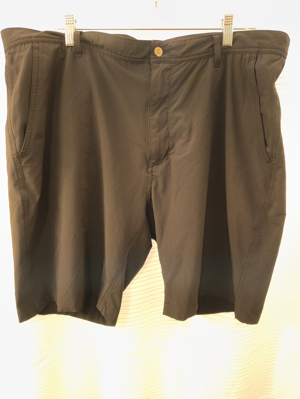 Men's Olive Flat Front Performance Shorts